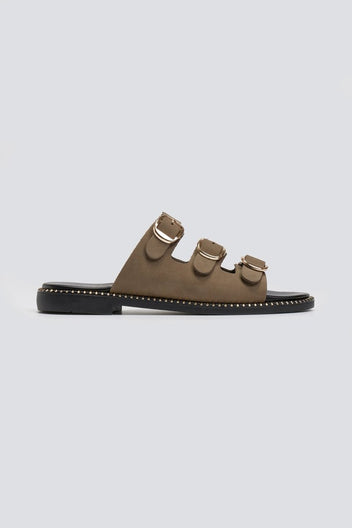 Σανδάλια από γνήσιο δέρμα nubuck Tfp - Χακί - thefashionproject.gr - TFP