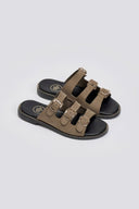 Σανδάλια από γνήσιο δέρμα nubuck Tfp - Χακί - thefashionproject.gr - TFP