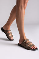 Σανδάλια από γνήσιο δέρμα nubuck Tfp - Χακί - thefashionproject.gr - TFP