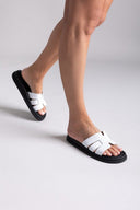 Σανδάλια από γνήσιο δέρμα pattern Estil - Λευκό - thefashionproject.gr - Estil