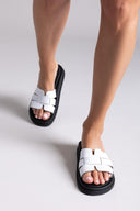 Σανδάλια από γνήσιο δέρμα pattern Estil - Λευκό - thefashionproject.gr - Estil