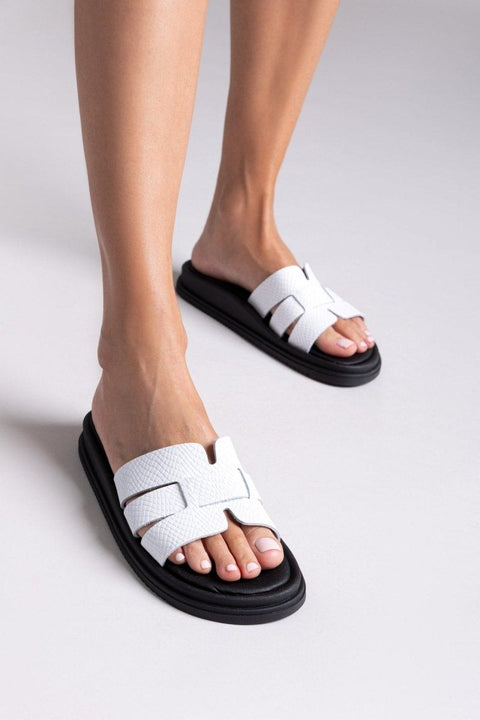 Leather Sandals Pattern - White