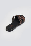 Σανδάλια από ponyskin με print Estil - Καφέ - thefashionproject.gr - Estil