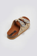 Σανδάλια από ψάθα με πέτρες Take me - Μπεζ - thefashionproject.gr - Take me