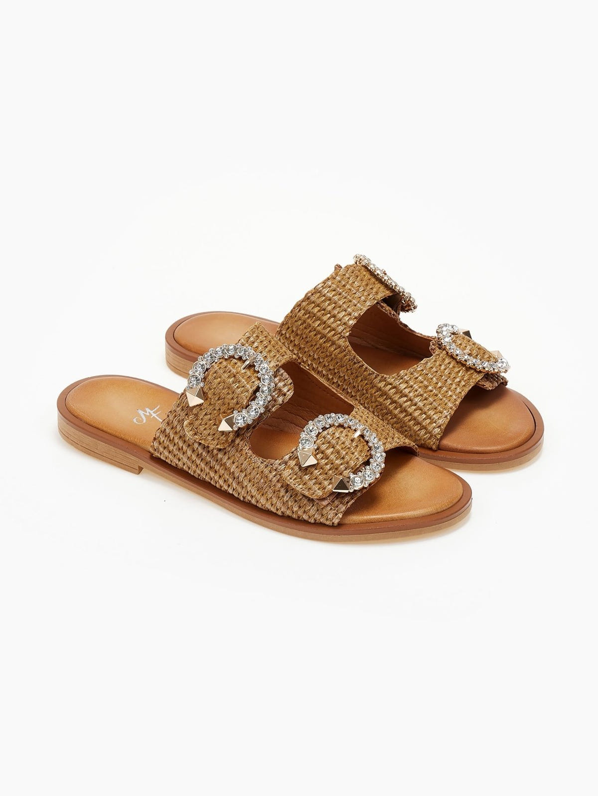 Σανδάλια από ψάθα με στρας Mariella Fabiani 2463/68 - Ταμπά - thefashionproject.gr - Mariella Fabiani