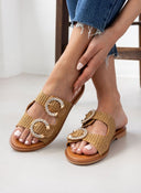 Σανδάλια από ψάθα με στρας Mariella Fabiani 2463/68 - Ταμπά - thefashionproject.gr - Mariella Fabiani
