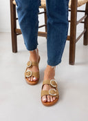 Σανδάλια από ψάθα με στρας Mariella Fabiani 2463/68 - Ταμπά - thefashionproject.gr - Mariella Fabiani