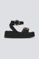 Σανδάλια από ψάθα με στρας Mariella Fabiani 2505/02 - Μαύρο - thefashionproject.gr - Mariella Fabiani