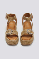 Σανδάλια από ψάθα με στρας Mariella Fabiani 2505/02 - Ταμπά - thefashionproject.gr - Mariella Fabiani