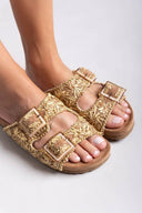 Σανδάλια από ψάθα με τοκάδες Erynn - Τάουπε - thefashionproject.gr - ERYNN