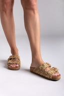 Σανδάλια από ψάθα με τοκάδες Erynn - Τάουπε - thefashionproject.gr - ERYNN
