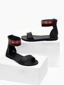 Σανδάλια δερμάτινα boho με φερμουάρ Estil - Μαύρο - thefashionproject.gr - Estil