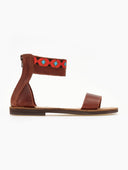 Σανδάλια δερμάτινα boho με φερμουάρ Estil - Ταμπά - thefashionproject.gr - Estil
