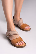 Σανδάλια δερμάτινα CARMELA 162203 - Κάμελ - thefashionproject.gr - CARMELA