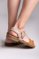 Σανδάλια δερμάτινα CARMELA 162203 - Κάμελ - thefashionproject.gr - CARMELA
