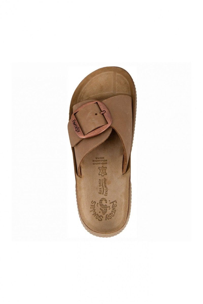 Σανδάλια δερμάτινα comfort BEATRICE FANTASY SANDALS - Μπεζ - thefashionproject.gr - FANTASY SANDALS