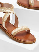 Σανδάλια δερμάτινα crossover Iris sandals - Φυσικό - thefashionproject.gr - IRIS