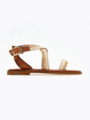 Σανδάλια δερμάτινα crossover Iris sandals - Φυσικό - thefashionproject.gr - IRIS