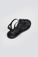 Σανδάλια δερμάτινα crossover Iris Sandals - Μαύρο - thefashionproject.gr - IRIS