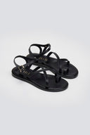 Σανδάλια δερμάτινα crossover Iris Sandals - Μαύρο - thefashionproject.gr - IRIS