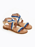 Σανδάλια δερμάτινα crossover Iris sandals - Μπλε - thefashionproject.gr - IRIS