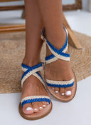 Σανδάλια δερμάτινα crossover Iris sandals - Μπλε - thefashionproject.gr - IRIS