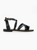 Σανδάλια δερμάτινα crossover tfp - Μαύρο - thefashionproject.gr - TFP