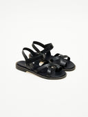 Σανδάλια δερμάτινα crossover TFP - Μαύρο - thefashionproject.gr - TFP