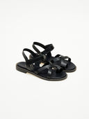 Σανδάλια δερμάτινα crossover TFP - Μαύρο - thefashionproject.gr - TFP
