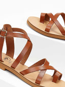 Σανδάλια δερμάτινα crossover tfp - Ταμπά - thefashionproject.gr - TFP