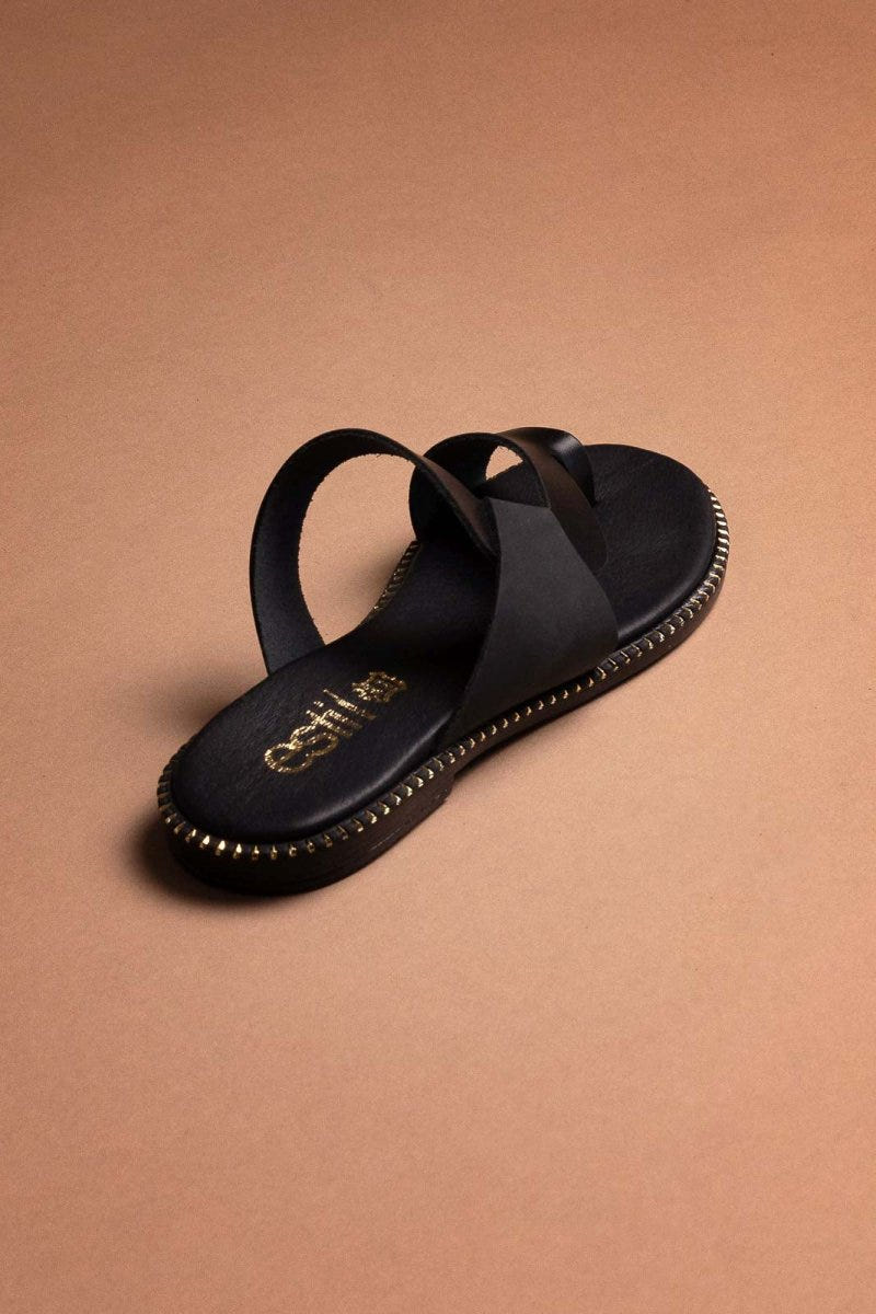 Σανδάλια δερμάτινα Estil - Μαύρο - thefashionproject.gr - Estil
