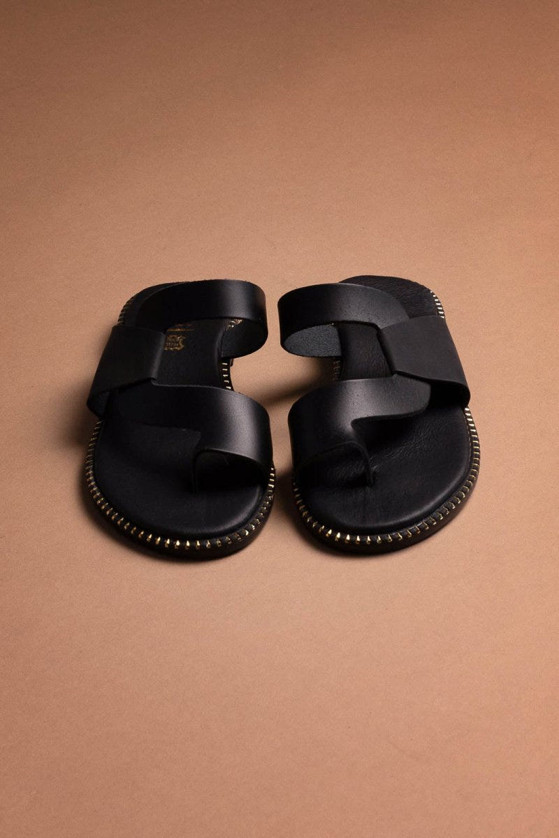 Σανδάλια δερμάτινα Estil - Μαύρο - thefashionproject.gr - Estil