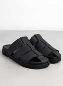 Σανδάλια δερμάτινα fisherman ATENEO - Μαύρο - thefashionproject.gr - ATENEO