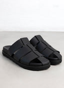 Σανδάλια δερμάτινα fisherman ATENEO - Μαύρο - thefashionproject.gr - ATENEO