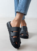 Σανδάλια δερμάτινα fisherman ATENEO - Μαύρο - thefashionproject.gr - ATENEO