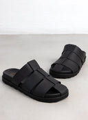 Σανδάλια δερμάτινα fisherman ATENEO - Μαύρο - thefashionproject.gr - ATENEO