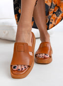 Σανδάλια δερμάτινα flatforms estil - Ταμπά - thefashionproject.gr - Estil