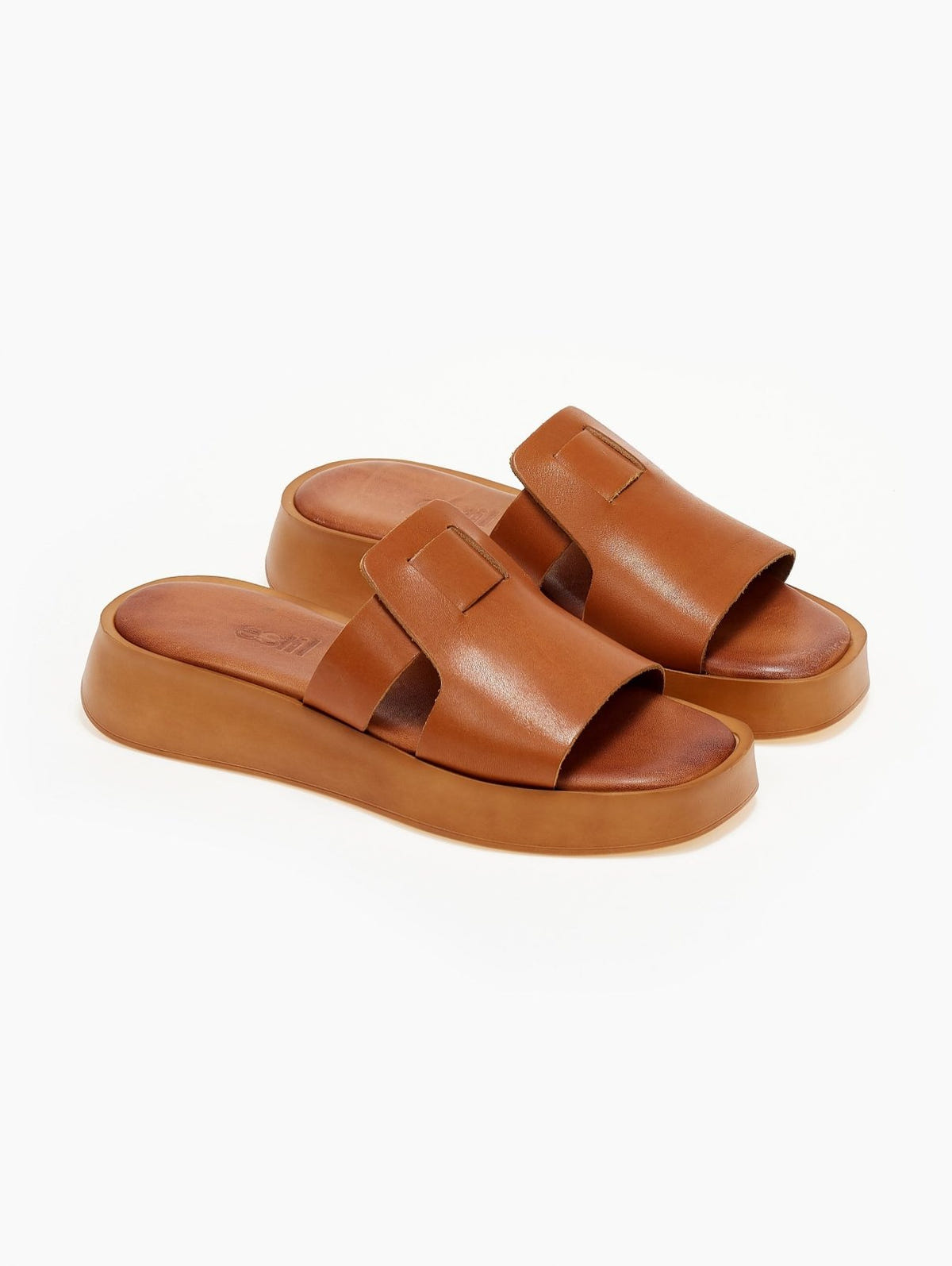 Σανδάλια δερμάτινα flatforms estil - Ταμπά - thefashionproject.gr - Estil