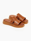Σανδάλια δερμάτινα flatforms estil - Ταμπά - thefashionproject.gr - Estil