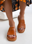Σανδάλια δερμάτινα flatforms estil - Ταμπά - thefashionproject.gr - Estil