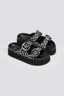 Σανδάλια δερμάτινα flatforms με μαίανδρο - Μαύρο - thefashionproject.gr - MIRA