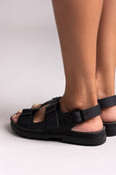 Σανδάλια δερμάτινα flatforms με τοκάδες MILLIE FANTASY SANDALS - Μαύρο - thefashionproject.gr - FANTASY SANDALS