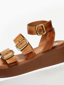Σανδάλια δερμάτινα flatforms με τοκάδες TFP - Ταμπά - thefashionproject.gr - TFP