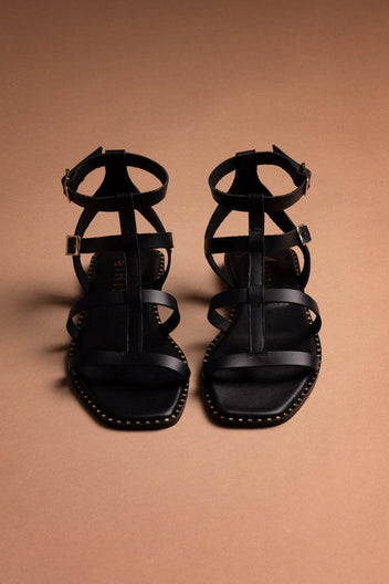 Σανδάλια δερμάτινα gladiador Iris sandals - Μαύρο - thefashionproject.gr - IRIS
