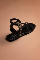 Σανδάλια δερμάτινα gladiador Iris sandals - Μαύρο - thefashionproject.gr - IRIS