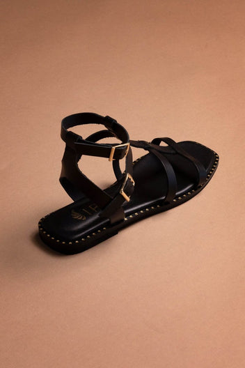 Σανδάλια δερμάτινα gladiador Iris sandals - Μαύρο - thefashionproject.gr - IRIS