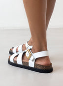 Σανδάλια δερμάτινα gladiator ATENEO - Λευκό - thefashionproject.gr - ATENEO
