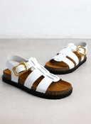 Σανδάλια δερμάτινα gladiator ATENEO - Λευκό - thefashionproject.gr - ATENEO