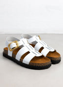 Σανδάλια δερμάτινα gladiator ATENEO - Λευκό - thefashionproject.gr - ATENEO