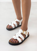 Σανδάλια δερμάτινα gladiator ATENEO - Λευκό - thefashionproject.gr - ATENEO